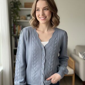 Adrianna Papell Light Blue Cardigan